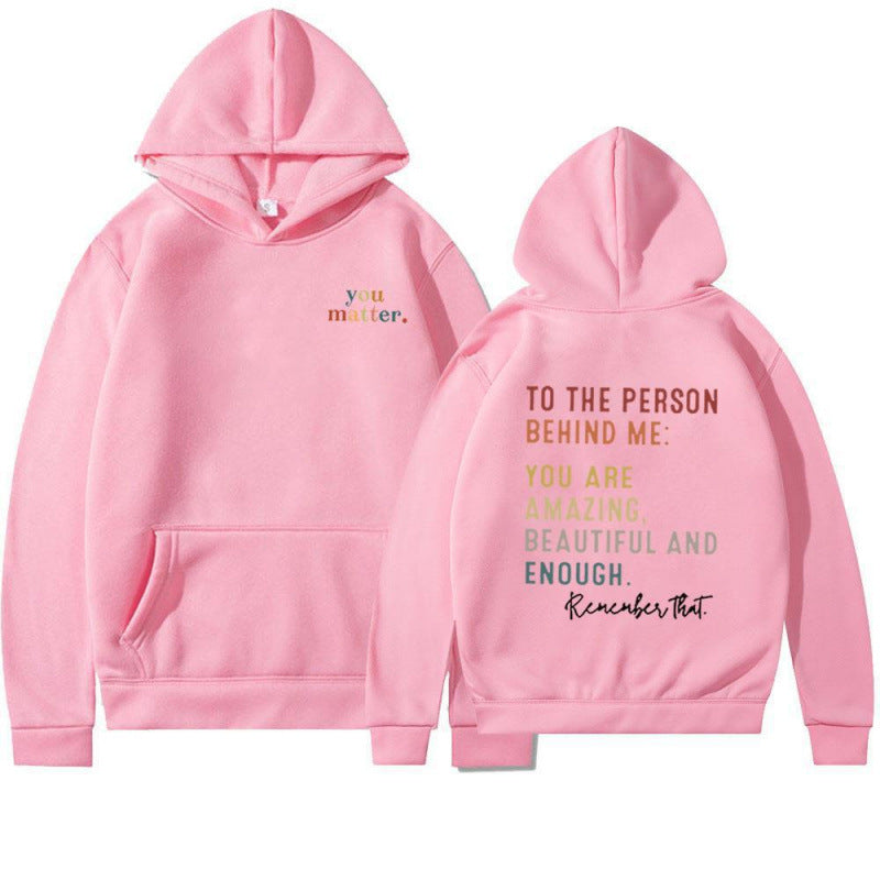 Damen Kapuzenpullover mit motivierendem Schriftzug R&B