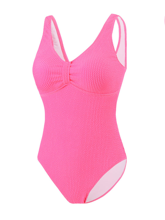 Damen Einteiliger Badeanzug mit raffinierten Rippstrick-Details R&B
