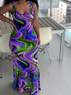 Damen Maxikleid mit exklusivem Farbverlauf und figurumspielendem Schnitt R&B
