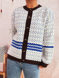 Damen Strickjacke mit vielseitigem Muster und eleganten Knopfdetails R&B