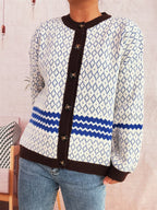 Damen Strickjacke mit vielseitigem Muster und eleganten Knopfdetails R&B