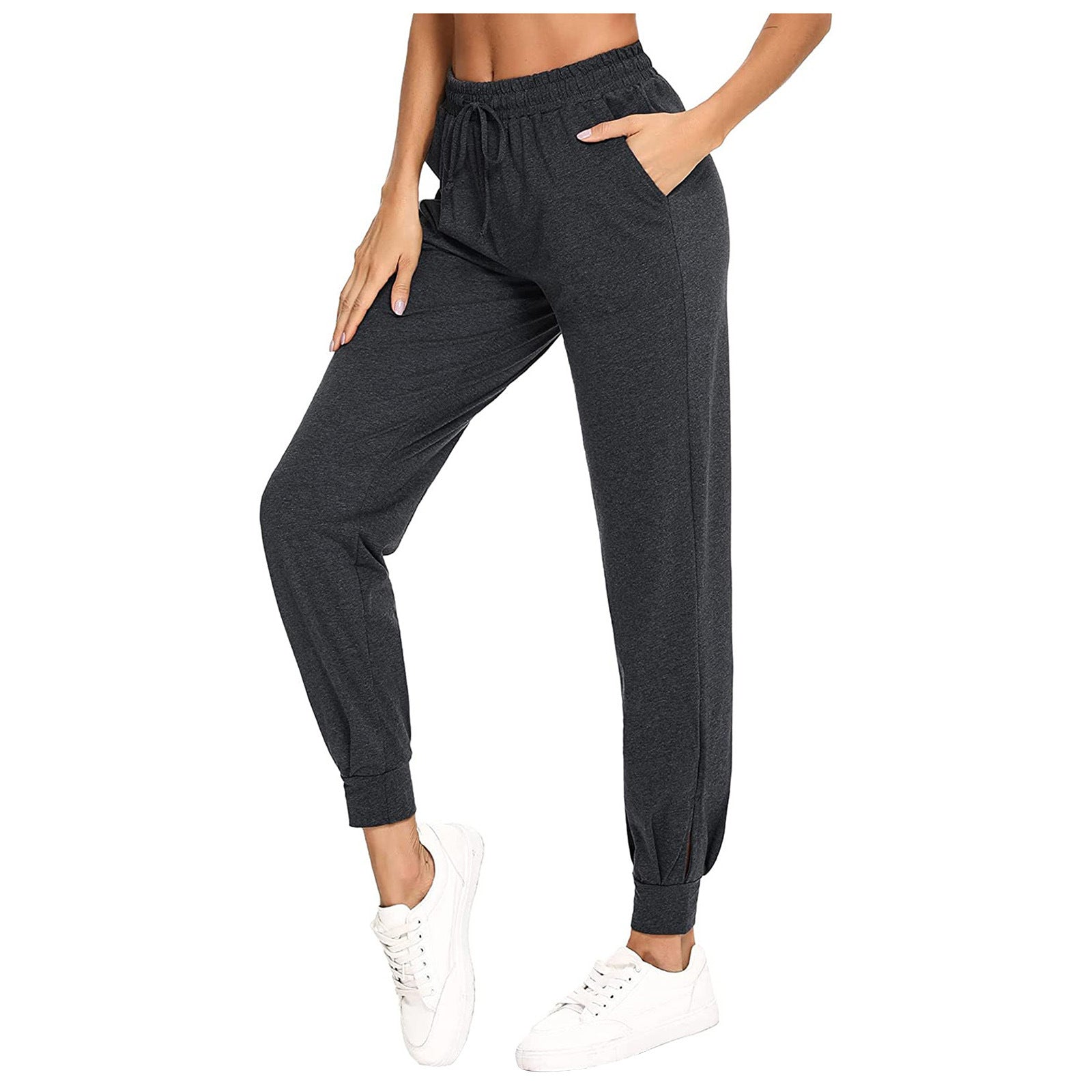 Damen Bequeme Sporthose mit elastischem Bund und seitlichen Taschen R&B