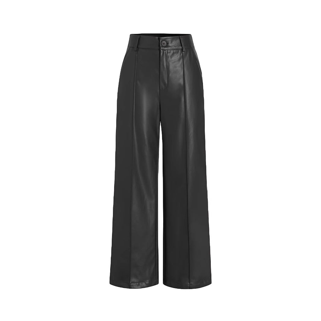 Damen elegante Culotte aus hochwertigem Kunstleder R&B
