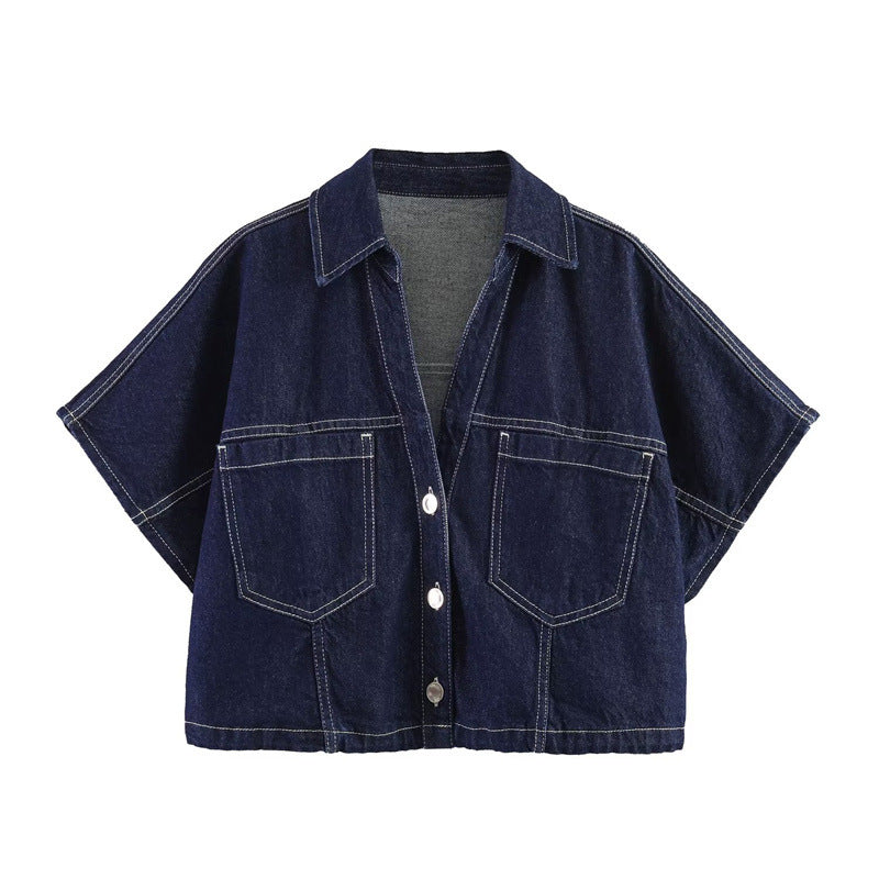Damen Denim-Minirock im asymmetrischen Schnitt mit dekorativen Knöpfen R&B