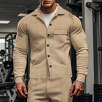 Herren Herrenjacke aus angenehmem Stoff mit modernen Knopfdetails und Brusttasche R&B