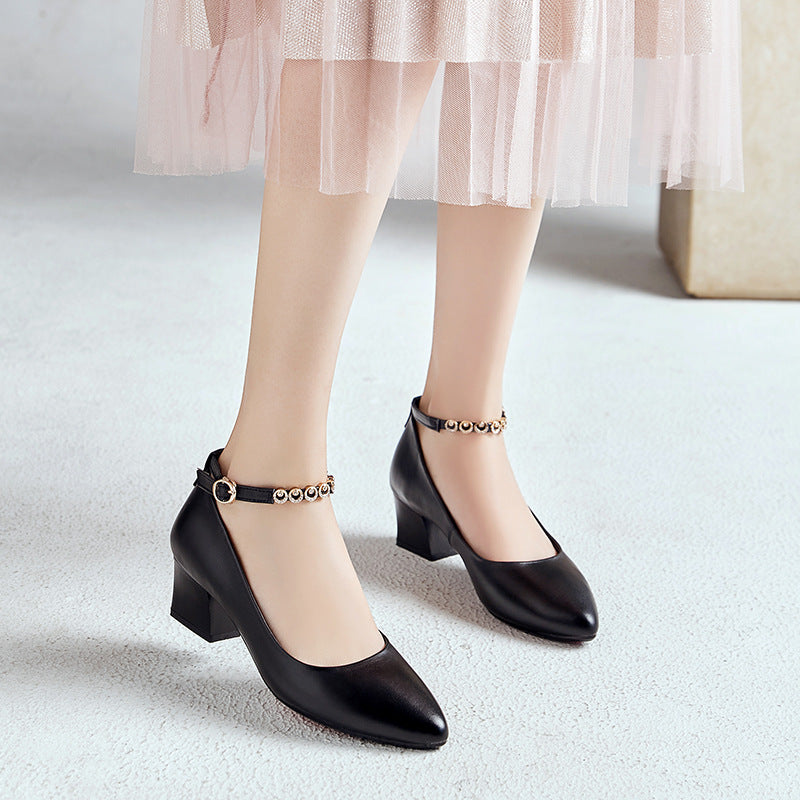 Damen Elegante Pumps mit verstellbarem Riemchen und luxuriösem Schmuckdetail R&B