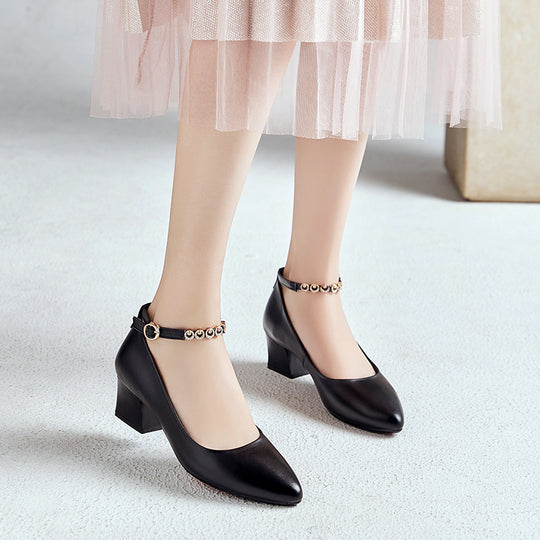 Damen Elegante Pumps mit verstellbarem Riemchen und luxuriösem Schmuckdetail R&B