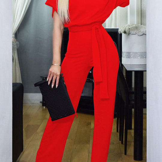 Damen lässiger Zweiteiler mit elegantem Taillengürtel R&B