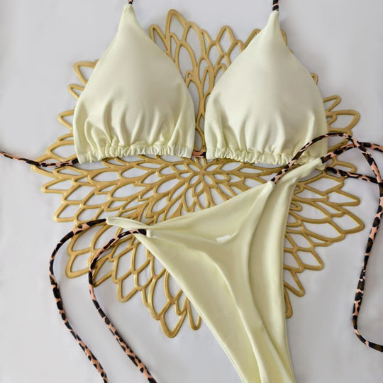 Damen Bikini-Set mit trendigem Animal-Print und modischem Schleifen-Detail R&B