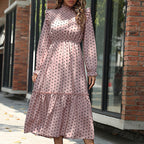 Damen Maxikleid mit Puffärmeln und Rüschendetails