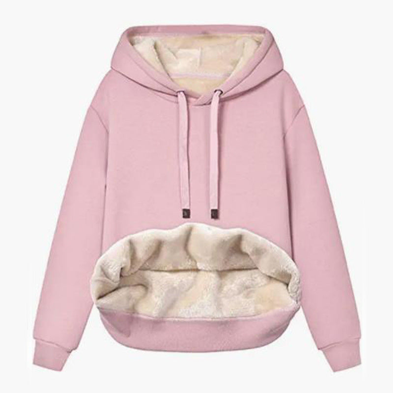 Damen Kuscheliger Kapuzenpullover mit Fleece-Futter R&B