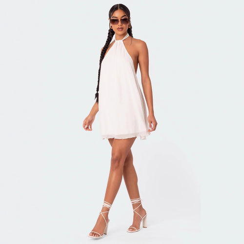 Damen Freizeitkleid mit Halterneck und fließendem Schnitt R&B