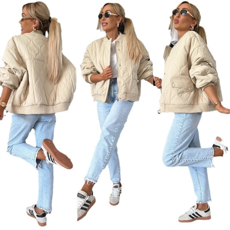 Damen wattierte Bomberjacke im sportlich-eleganten Stil R&B