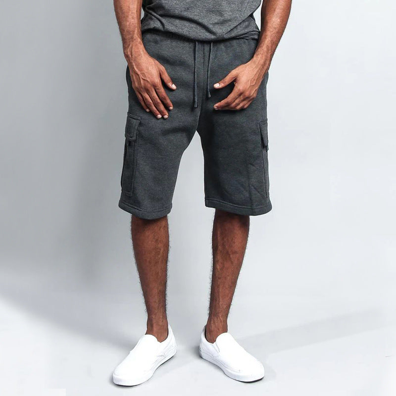 Herren Cargo-Shorts aus atmungsaktivem Sweatstoff mit verstellbarem Kordelzug und praktischen Taschen R&B