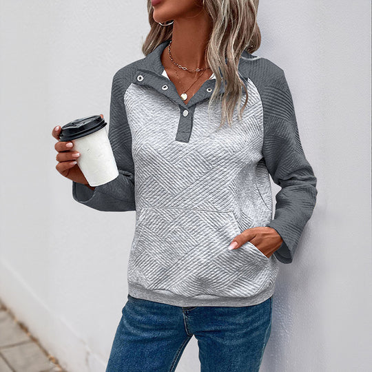 Damen Kapuzenpullover mit strukturiertem Design und praktischem Kängurutaschen-Detail R&B