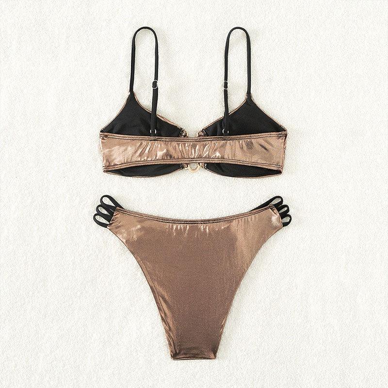 Damen Bikini mit elegantem Schnitt und modischem Ringdetail R&B