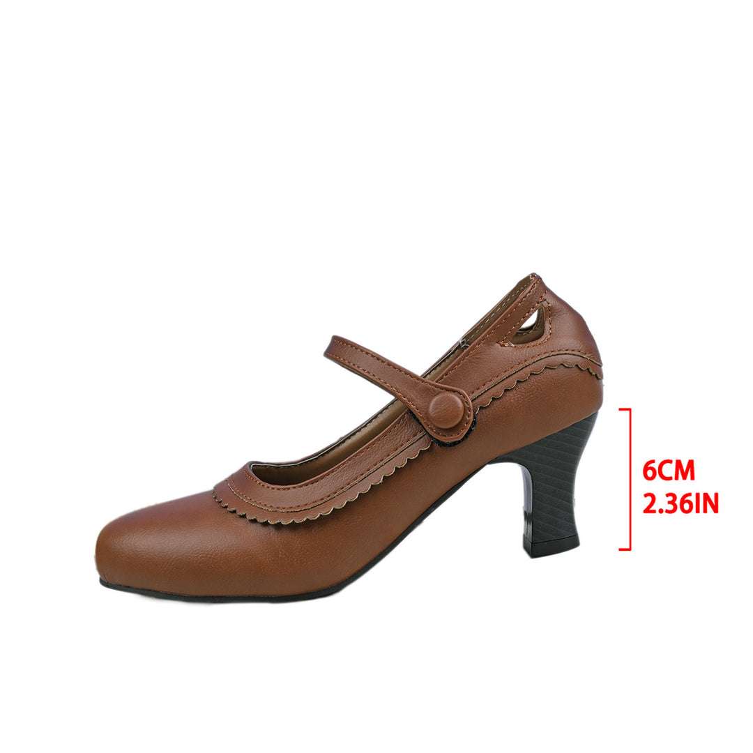 Damen elegante Mary Jane Pumps mit schicker Schnalle und komfortablem Absatz R&B