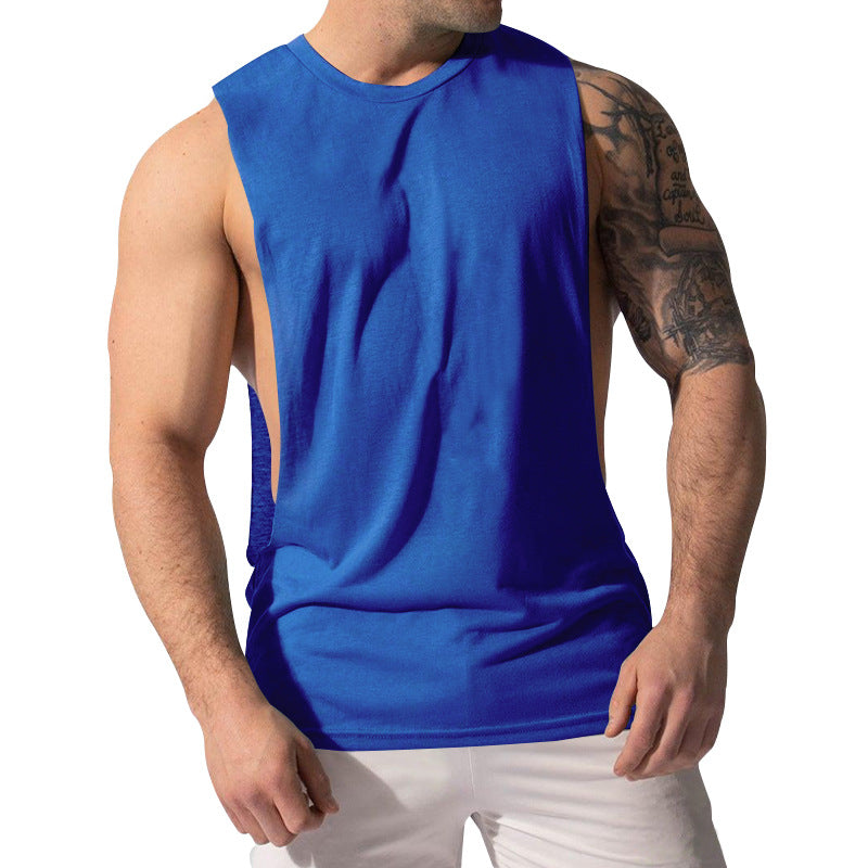 Herren nan Muskelshirt mit extra tiefen Armöffnungen und atmungsaktivem Baumwollmix R&B