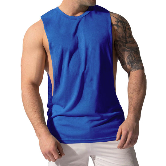 Herren nan Muskelshirt mit extra tiefen Armöffnungen und atmungsaktivem Baumwollmix R&B