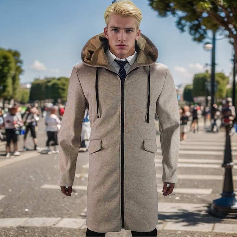 Herren Modische Parka-Jacke mit abnehmbarer Kapuze und praktischen Taschen R&B