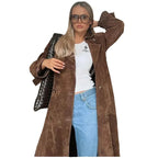 Damen Modischer Wildleder-Trenchcoat R&B