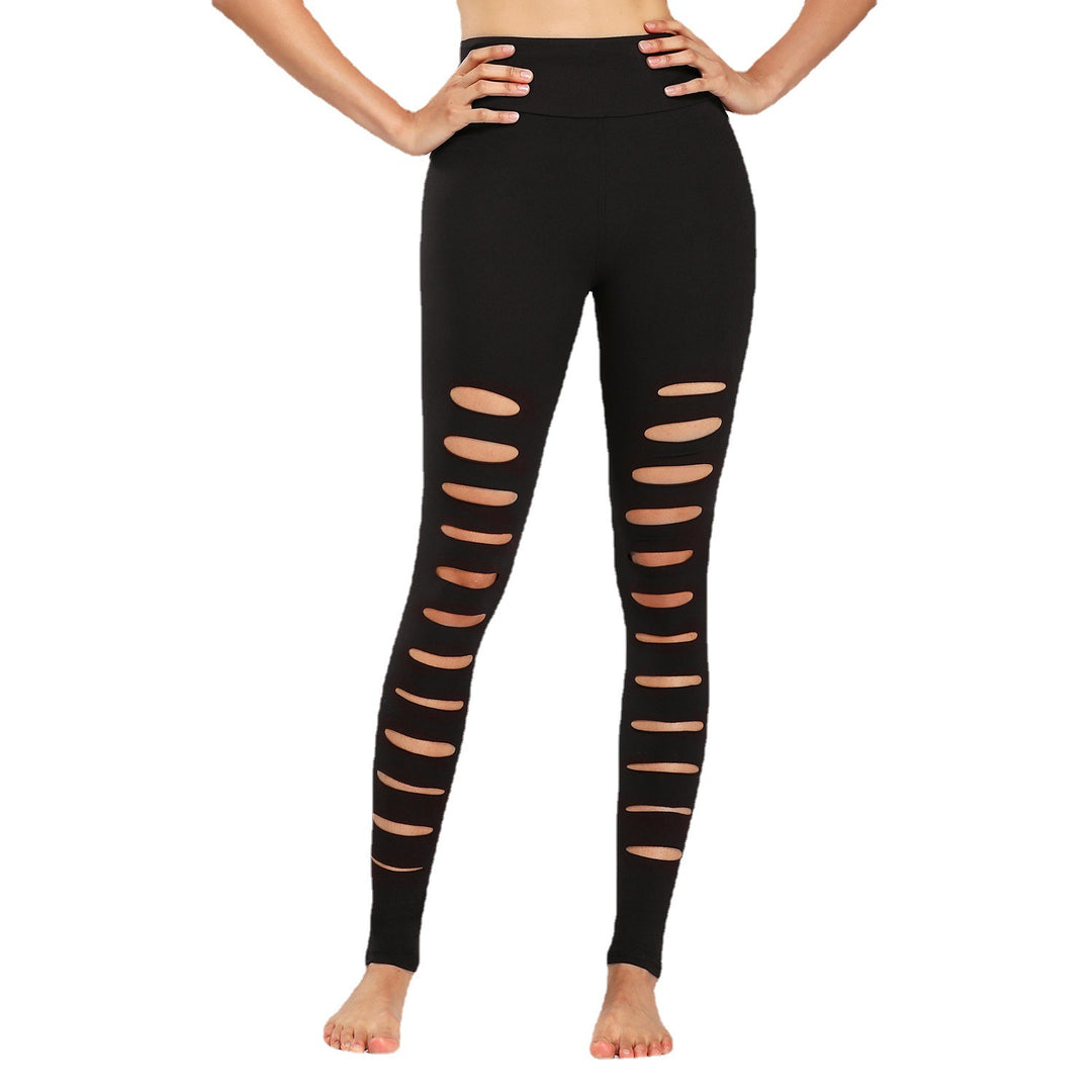 Damen Sport-Leggings mit aufregendem Cut-Out-Design und hohem Bund R&B