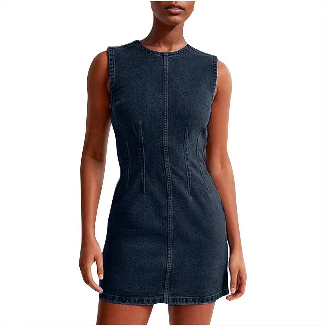 Damen Jeanskleid im modernen Schnitt mit nahtlosen Details R&B