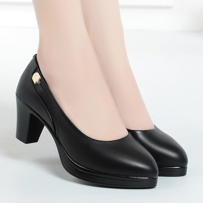 Damen Elegante Blockabsatz-Pumps mit verziertem Riemen und komfortabler Sohle R&B