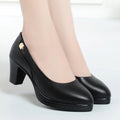 Damen Elegante Blockabsatz-Pumps mit verziertem Riemen und komfortabler Sohle