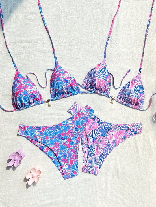 Damen Bikiniset mit trendigen Mustern R&B