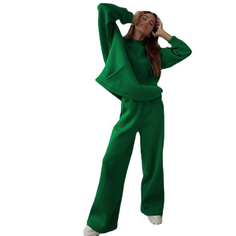 Damen lässiger Kapuzenpullover und entspannte Freizeithose Set R&B