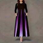 Damen Elegantes Maxikleid mit einzigartigem Farbverlauf und praktischen Taschen R&B