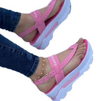 Damen Modische Wedge-Sandalen mit verstellbarem Riemen und rutschfester Sohle R&B