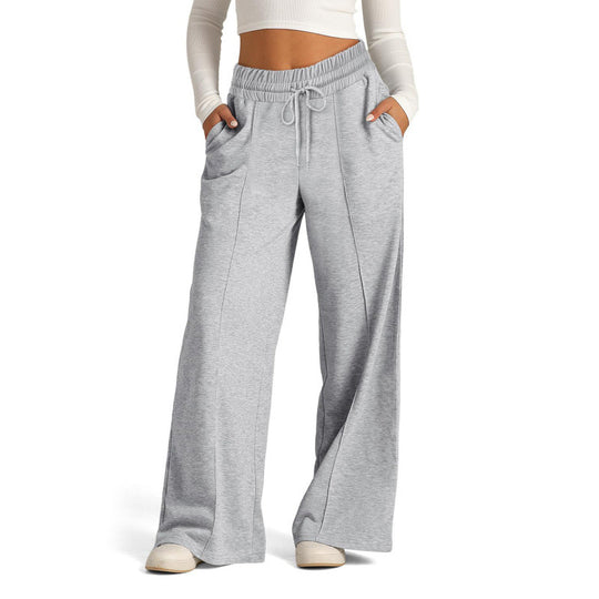 Damen breite Jogginghose mit elastischem Bund und seitlichen Eingrifftaschen R&B