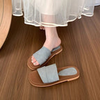 Damen komfortable Sandalen mit breitem Riemen und weichem Fußbett EB