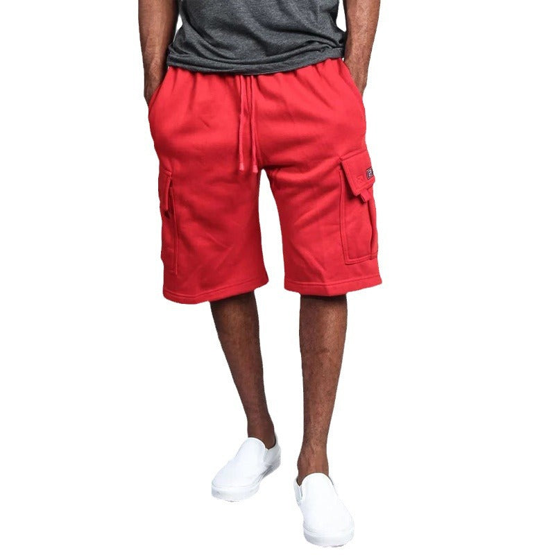 Herren Cargo-Shorts aus atmungsaktivem Sweatstoff mit verstellbarem Kordelzug und praktischen Taschen R&B