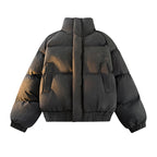 Damen Stylische Daunenjacke mit hoher Kragen und elastischen Ärmelabschlüssen R&B