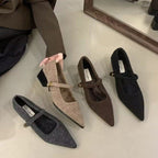 Damen elegante Ballerina-Schuhe mit modischem Riemchen und komfortabler Innensohle R&B