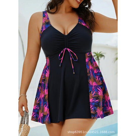 Damen Badeanzug mit liebevollem Wickeldesign und raffinierten Tierdruck-Details R&B