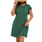Damen lässiges Freizeitkleid mit Rüschendetails und seitlichem Schlitz R&B