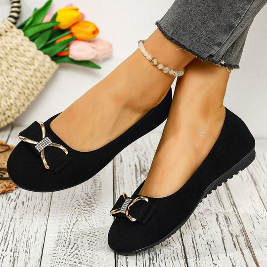 Damen Elegant designte Ballerinas mit funkelndem Schleifendetail R&B
