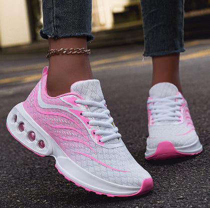 Damen nan sportive Strick-Laufschuhe mit belüfteter Luftkammersohle und ergonomischer Abrollsohle R&B