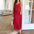Damen Lässiges Maxi-Kleid mit Trägern und elastischem Bund R&B