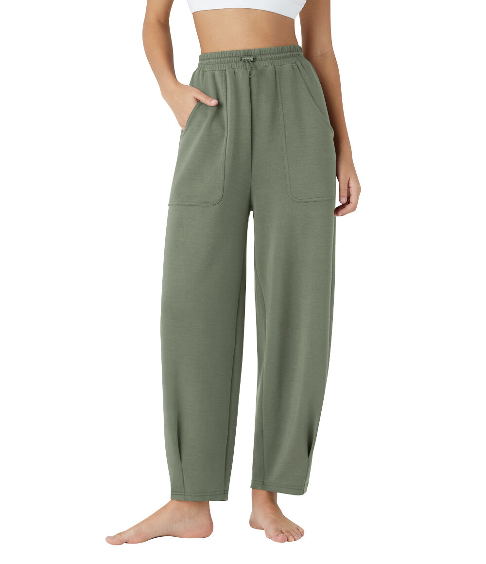 Damen weite Freizeithose mit elastischem Bund und praktischen Taschen R&B