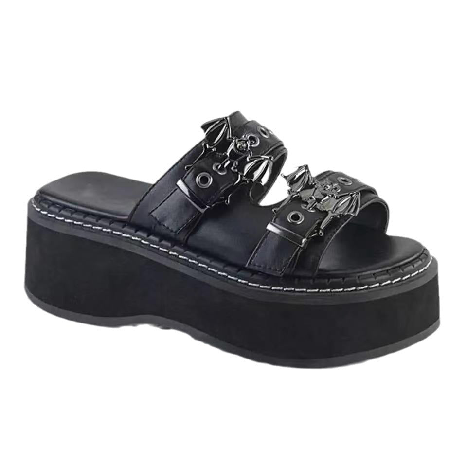 Damen Plateausandalen mit modischer Schnallenverzierung R&B