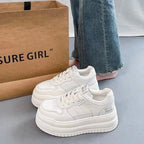 Damen Trendige Plateau-Sneaker mit atmungsaktivem Obermaterial und robustem Sohlenprofil R&B