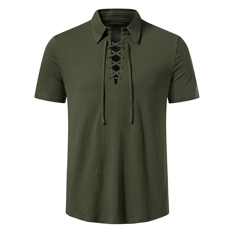 Herren Poloshirt mit modernem Schnürdesign und hochwertiger Baumwollqualität R&B