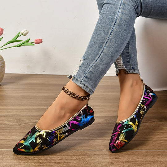 Damen elegante Ballerinas mit buntem Design R&B
