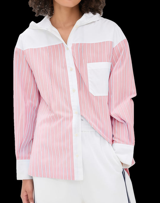 Damen elegante Satinbluse mit Puffärmeln und modernem Kragen R&B