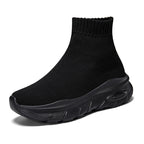 Damen Bequeme High-Top Sneakers mit elastischem Strick-Obermaterial